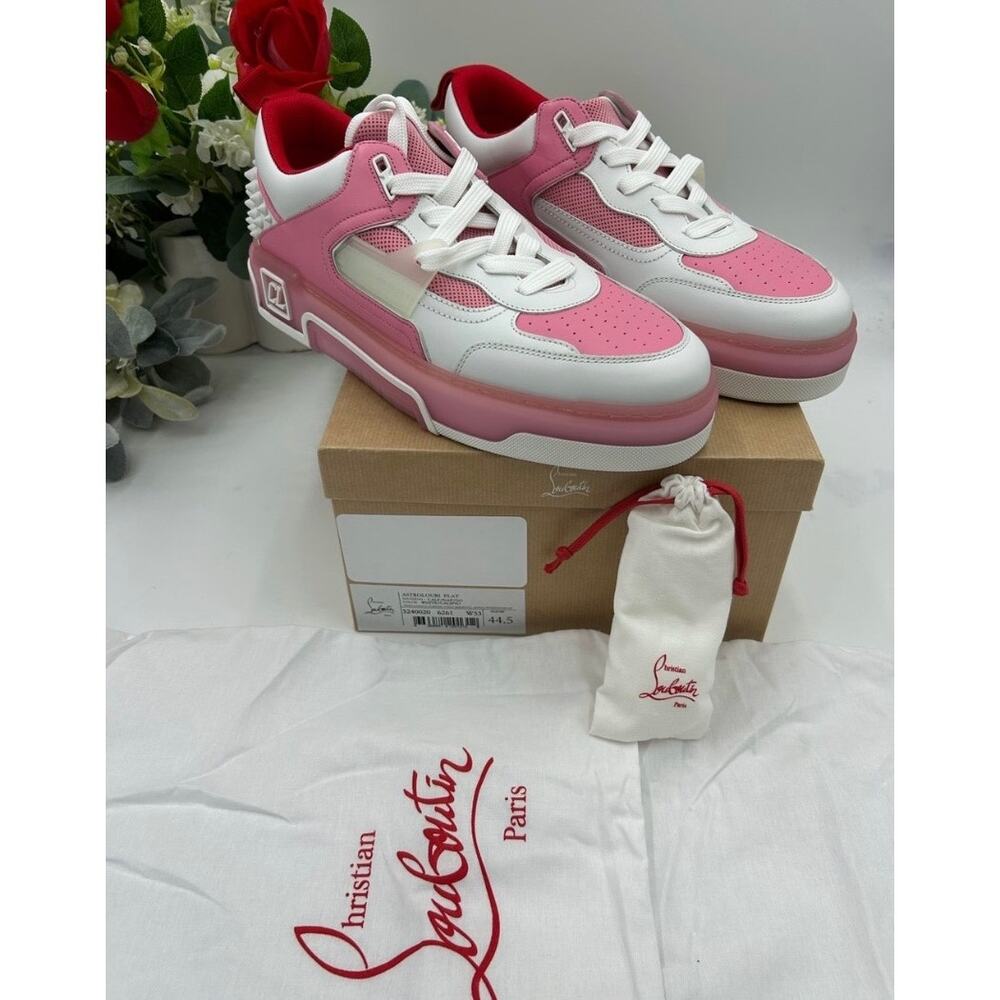 Men's Christian Louboutin ASTROLOUBI pink/white colorway sneakers size 44.5 - Picture 2 of 15